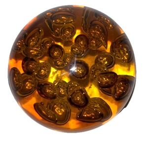 (10)VTG 5" Murano Amber Art Glass Ball Paperweight Controlled Bubbles 4 Pounds